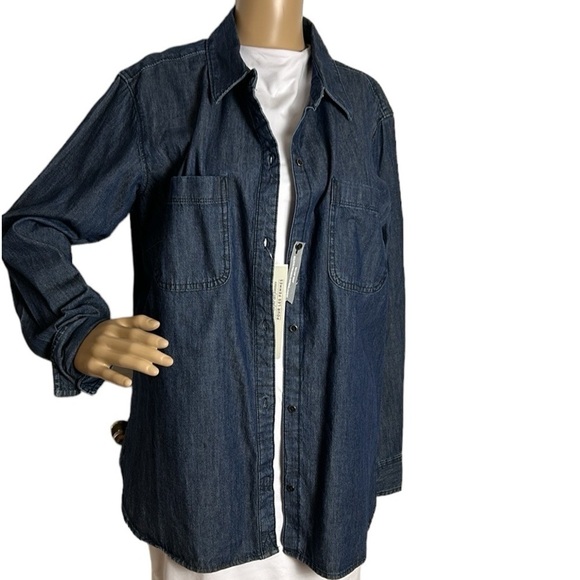 Cotton denim button down shirt, LEE Riders,  XL NWT - Picture 8 of 14